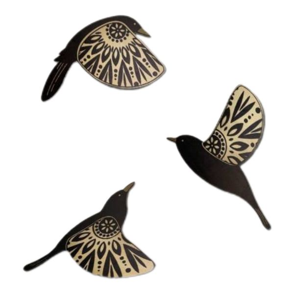 Modern Design Wooden Flying Birds Wall Art - Set of 3