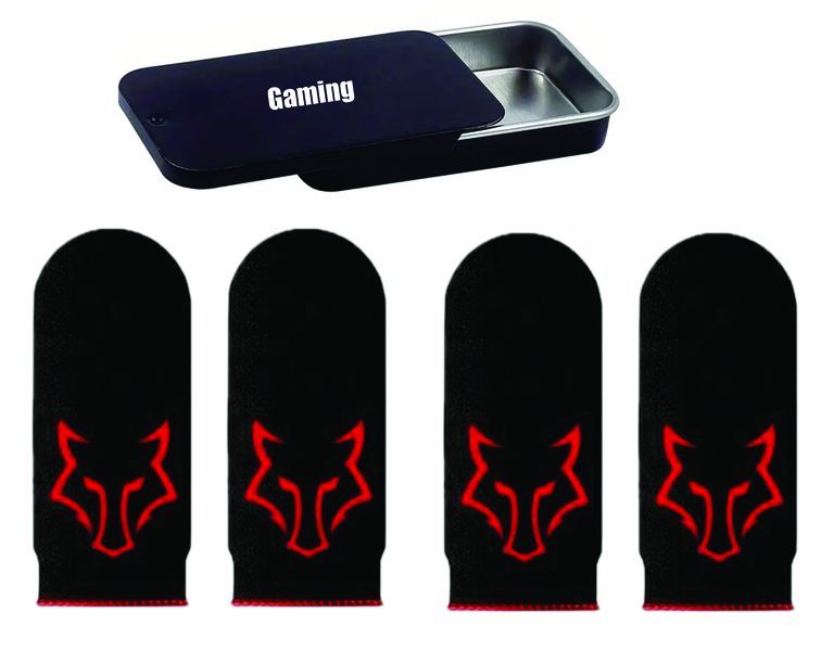 x 4 Finger Sleeves for Gaming.Controller Sweat Gloves with storage box