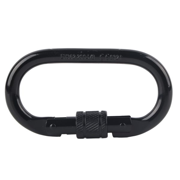 Black 7075 Aluminum O-Shape Auto-Lock Climbing Carabiner