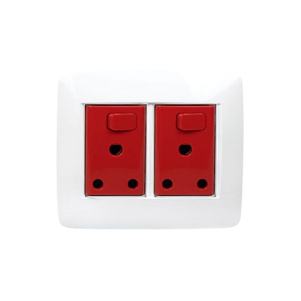 Gewiss - Complete 4×4 Double Dedicated Sw Rsa 3 Pin Plug Black