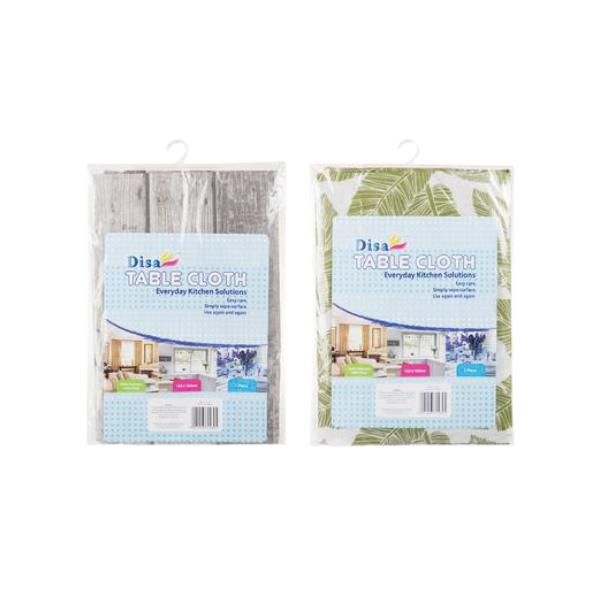 Disa Homeware- Assorted Colour Vinyl Table Cloths- Pack Of 2