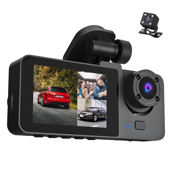 Dash Camera for Cars 3 Channel Dash Cam Clear Triple Lens with Parking Mode