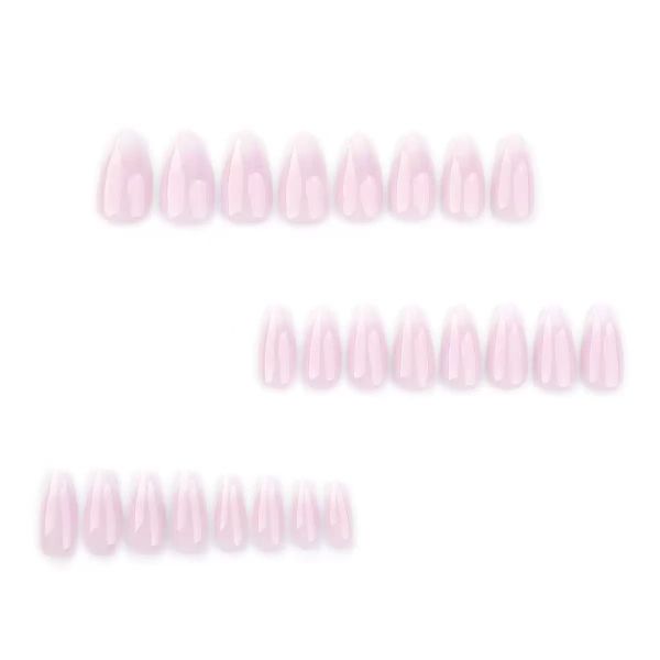 French Minimalist Pink Gradient Nail Art Solid Color False Nails