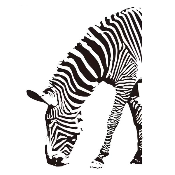 Decor Self Adhesive Animal Zebra Vinyl Wall Sticker - 60cm