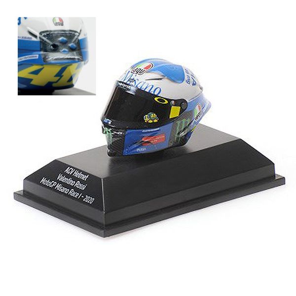 Minichamps- AGV Helmet - 2020 Misano Race 1 - #46 V. Rossi 1:8