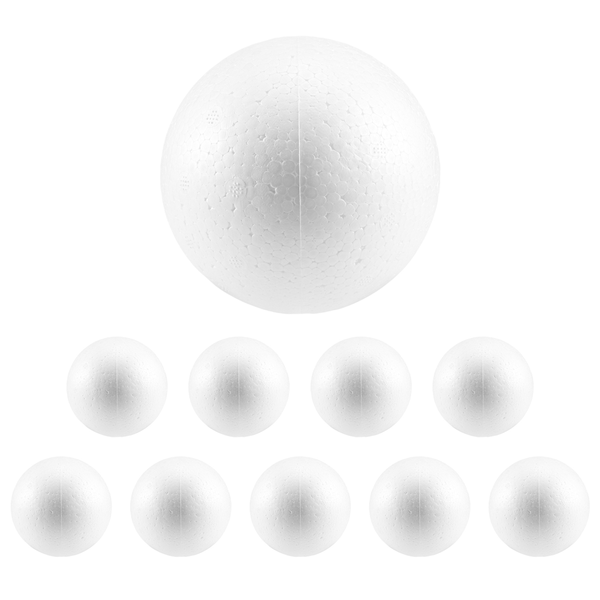 10 x Christmas Decoration Polystyrene Foam Ball Sphere 10cm---White