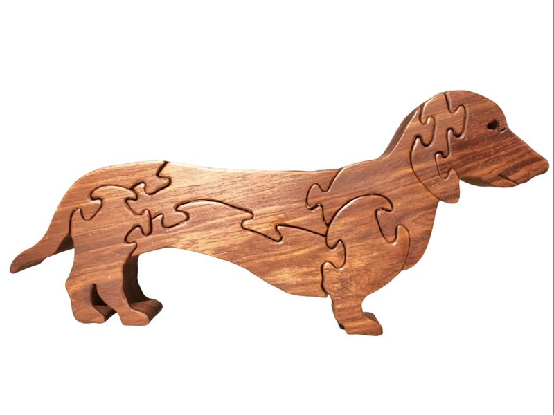 3D Wooden Puzzle of a Dachshund
