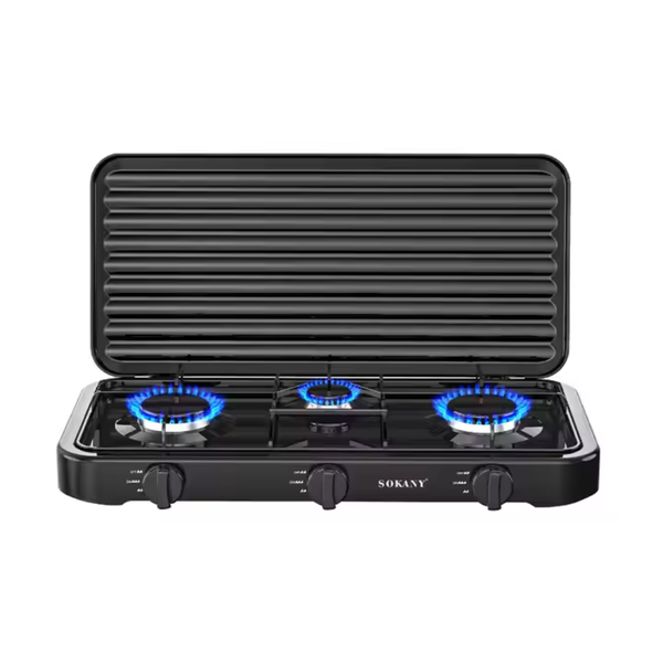 Sokany Generous Surface 3-Burner Gas Cooker Stove (SK-6003)
