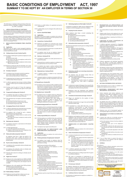 Basic Conditions of Employment Act Poster - A1