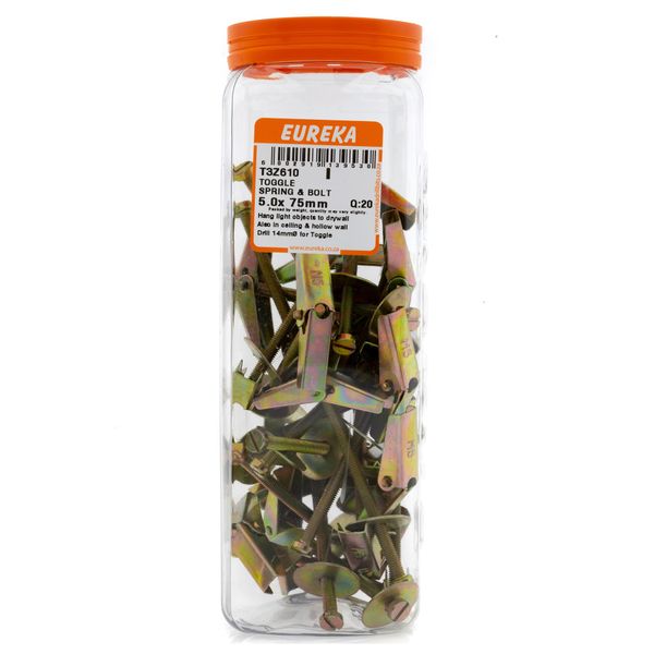 EUREKA Toggle Spring &amp; Bolt 5 x 75mm Q:20 T3Z610