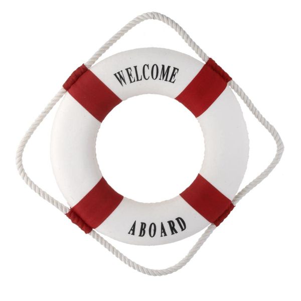 Decor Novelty Ship Boat Welcome Life Buoy Ring Wall Hanging Gift (30cm)