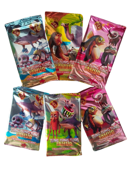 Italian Brainrot Tung Tung Sahur Trading Card Booster Packs - 6 Pack - 64 Cards