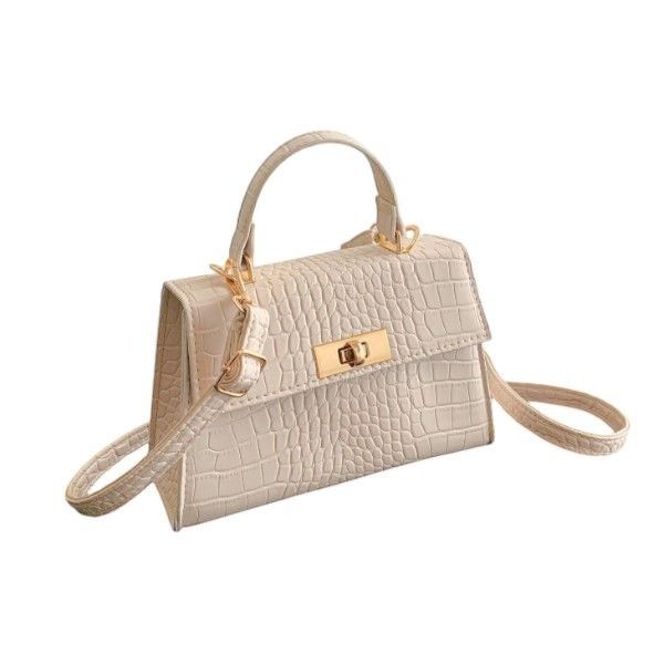 Crocodile Embossed Mini Handbag With Adjustable Crossbody Strap