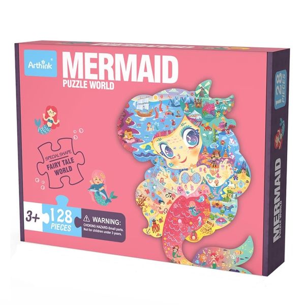 Puzzle World - Shape Puzzle - 128 Piece - Mermaid