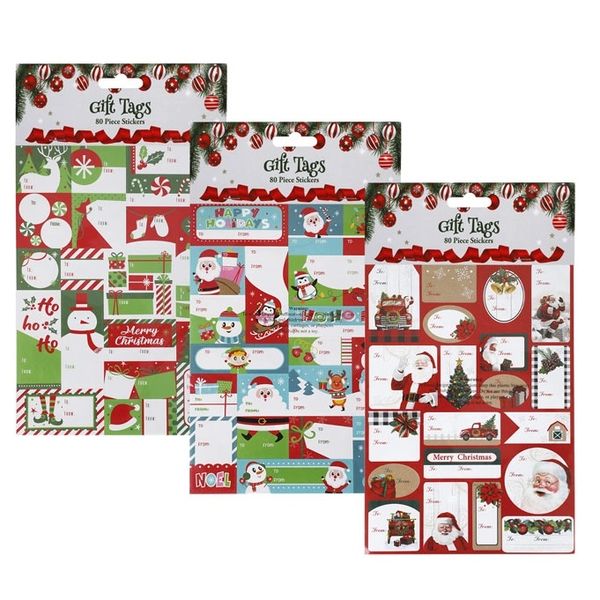 Christmas 80 Piece Gift Tag Stickers (Value Pack of 3)