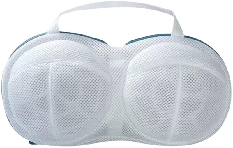 1 Piece Bra Laundry Bags Mesh Women's Underwear Wash Bags with Handle and Zipper - Blue