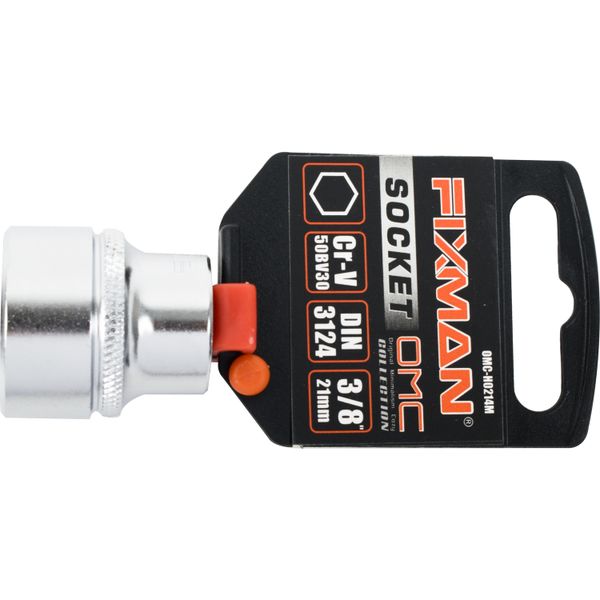 Fixman - Hex Socket - 3/8 Inch Drive - 21mm - 8 Pack