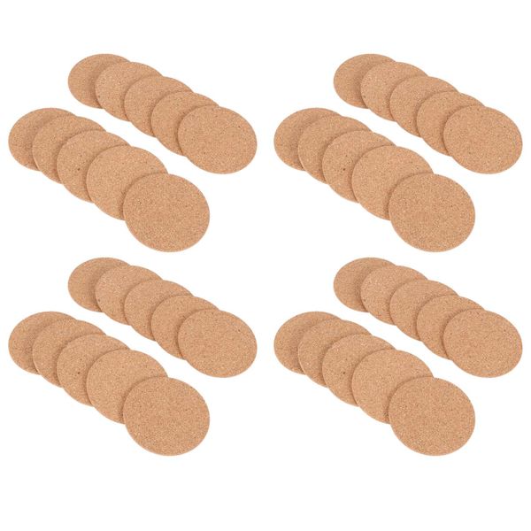 Set of 40 Cork Bar Drink Coasters - Absorbent and Reusable - 90mm 5mm Thick