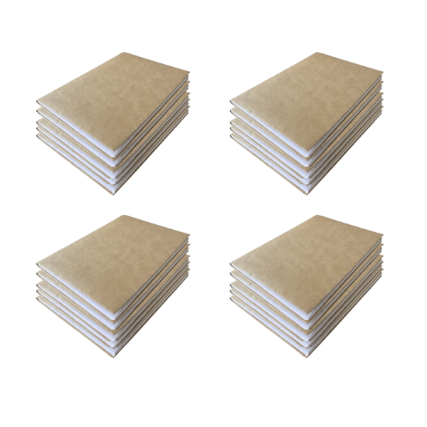 Back to School 20 Khaki Pre-Covered Notebooks 72 Pages, Feint &amp; Quad Bundle