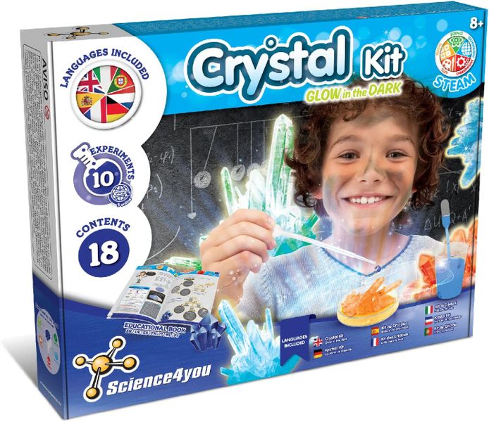 Science4you - Crystal Kit - Grow Glow Crystal, STEM Toy for Kids, Ages 8-12