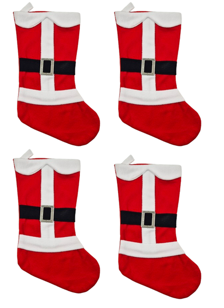 4-Pack Santa Suit Christmas Stockings