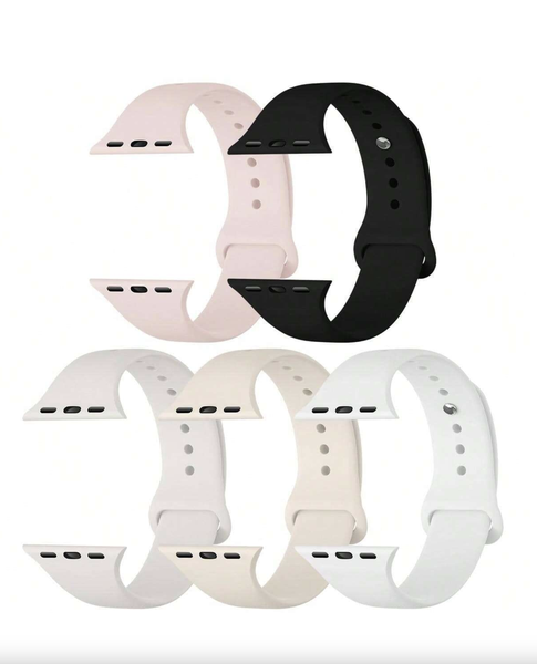 Silicone Watch Strap Compatible with Apple Watch 42-49mm 5Pc