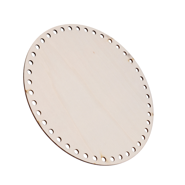 20cm Natural Wooden Basket Bottom with Hole, Circle Blank Wood Base