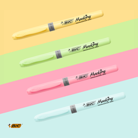BIC Highlighter Grip Pens - Assorted Pastel Colours, Pack of 4 | Buy Online  in South Africa 