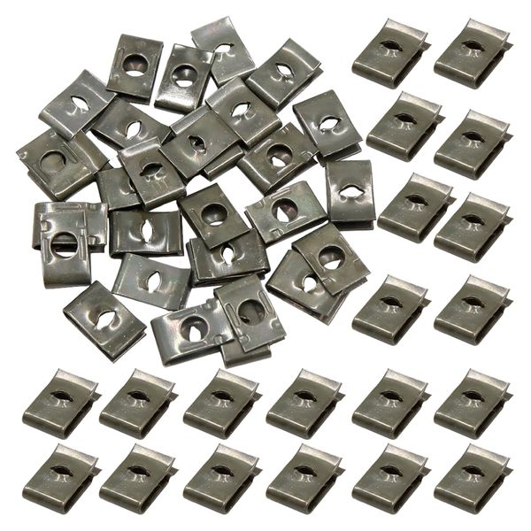 Tool DIY Multifunctional U-Type Spring Nut Fastener Clips Set of 50 (17mm)