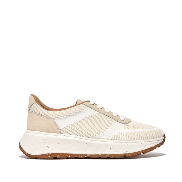 FitFlop F-Mode E01 Knit Flatform Sneakers Urban White