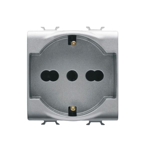 Gewiss - Chorus 2M 2P+E Italian/German 16A Dual Socket Titanium