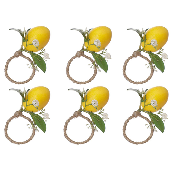 Lemon Napkin Rings Set Of 6 Lemon Vine Leaf Napkin Holders B