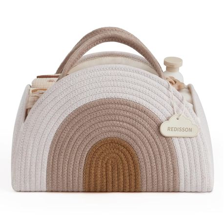 Baby Diaper Caddy Organizer, High Quality Cotton Rope Diaper Caddy Basket Image
