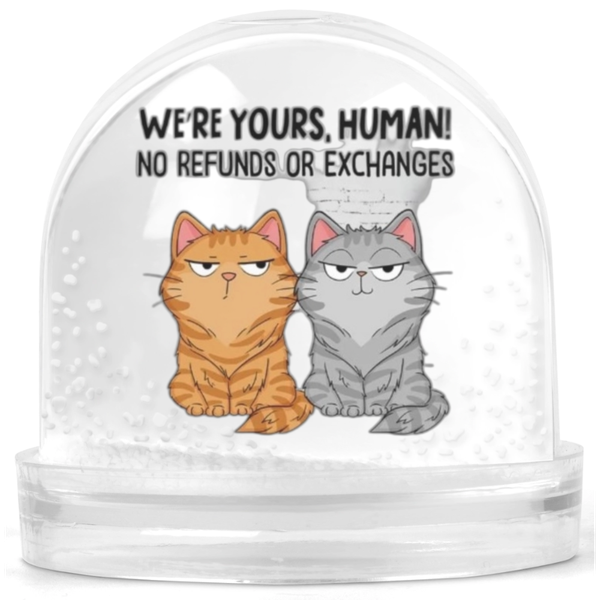We're Yours Human Cat Lover Gift Snow Globe