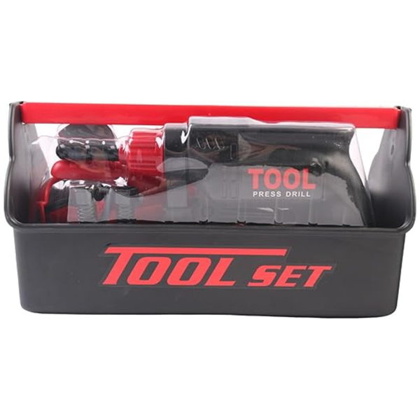 Mu Bear &amp; Co - Tool Set Toy in Carrycase - 22 Pieces with Pushbutton Drill