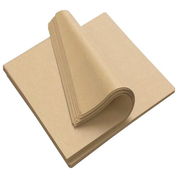 100 Piece - Non-Stick Baking Paper - Brown 25x25cm