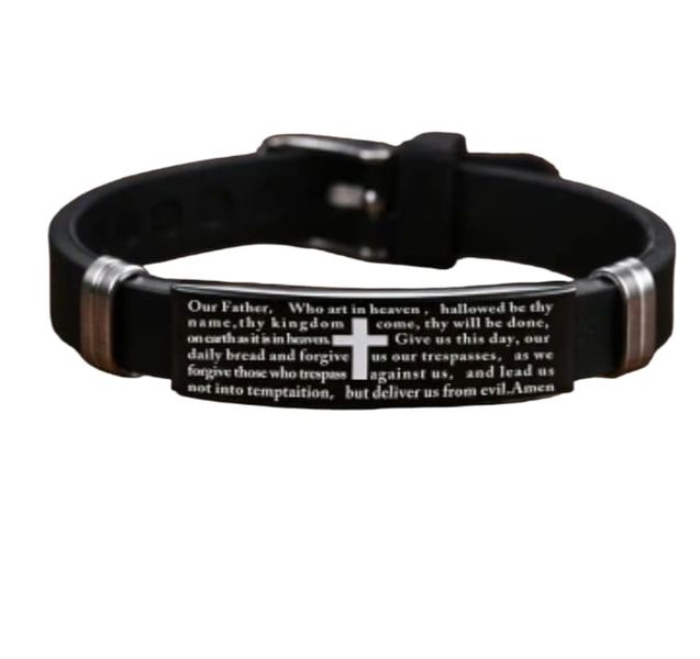 Men's Cross Letter Religious Prayer Bracelet