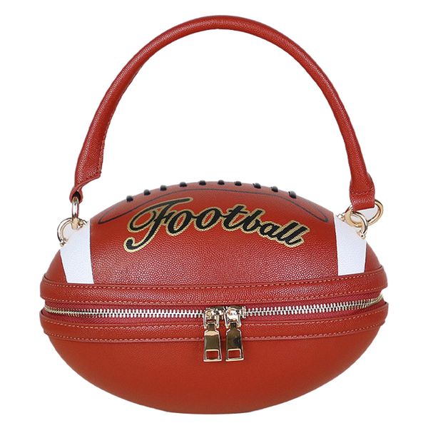 American Football Shaped Handbag Purse Underarm Bag