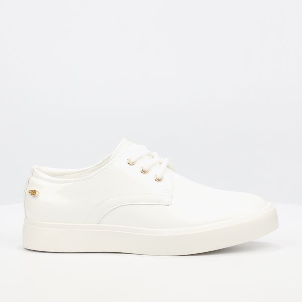 Miss Black Women White Patent Pu Plain Casual image