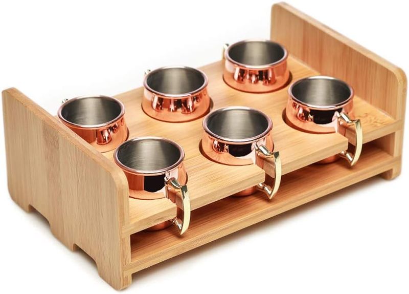 Unisweet 6pcs Premium Moscow Mule Cups With Bamboo
