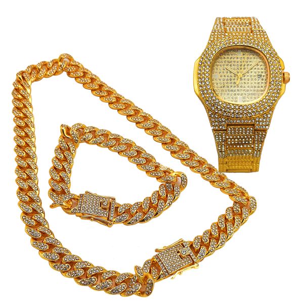 Men's Gold Plated Watch set