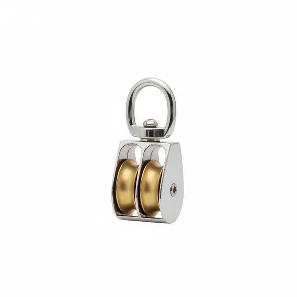 Krafft Double Swivel Pulley 30mm Nickel-Plated for Sailing &amp; Climbing