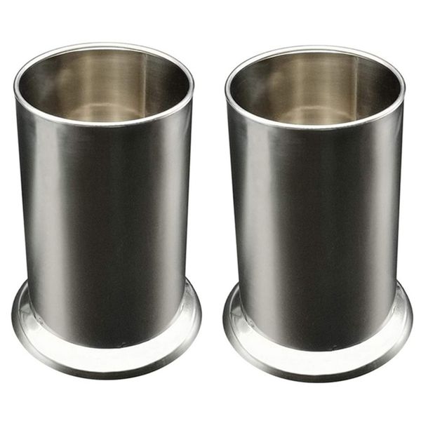 2X Stainless Steel Straw Holder Counter-Top Straw Dispenser