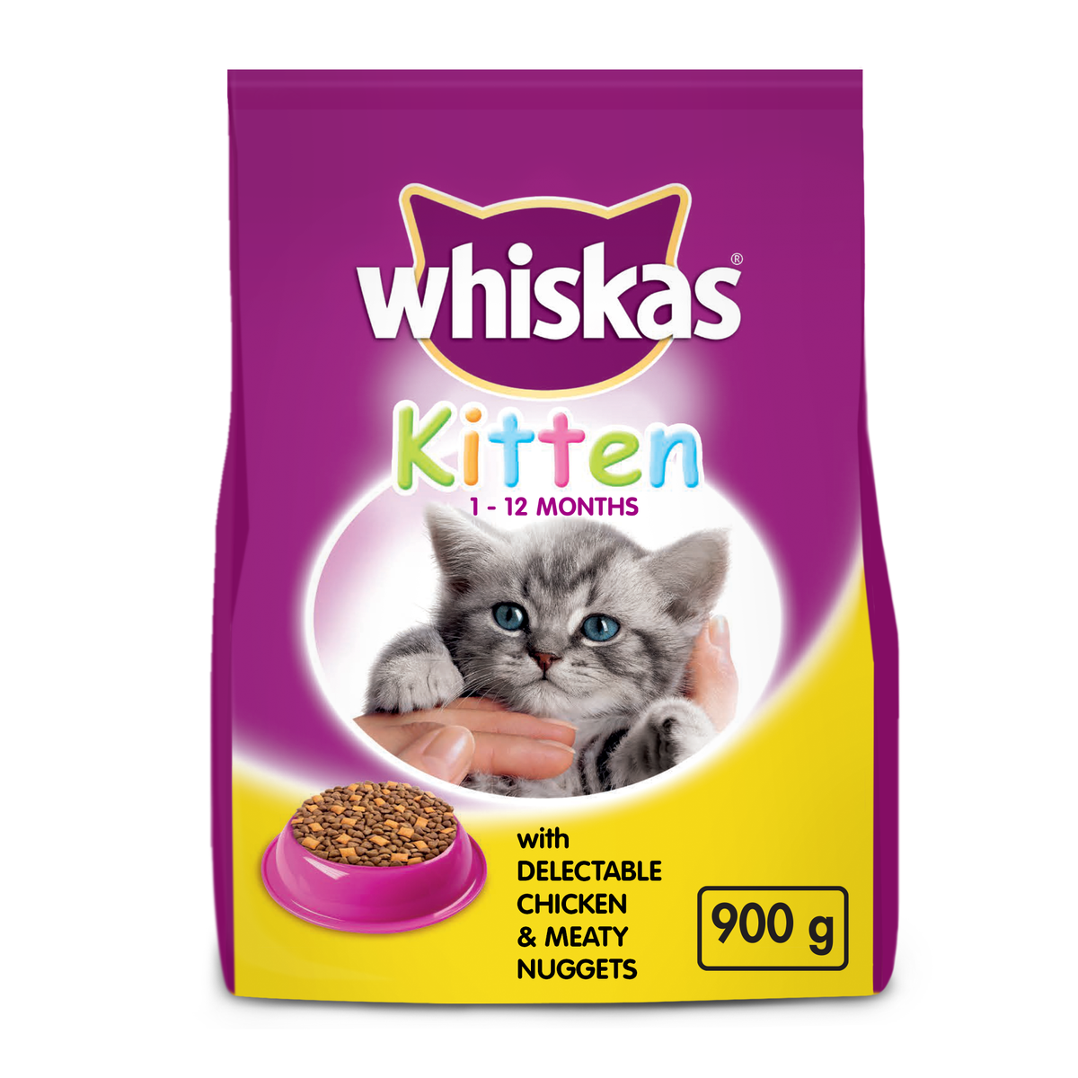 Whiskas Dry Cat Food For Kittens With Delectable Chicken 0 9kg Shop 