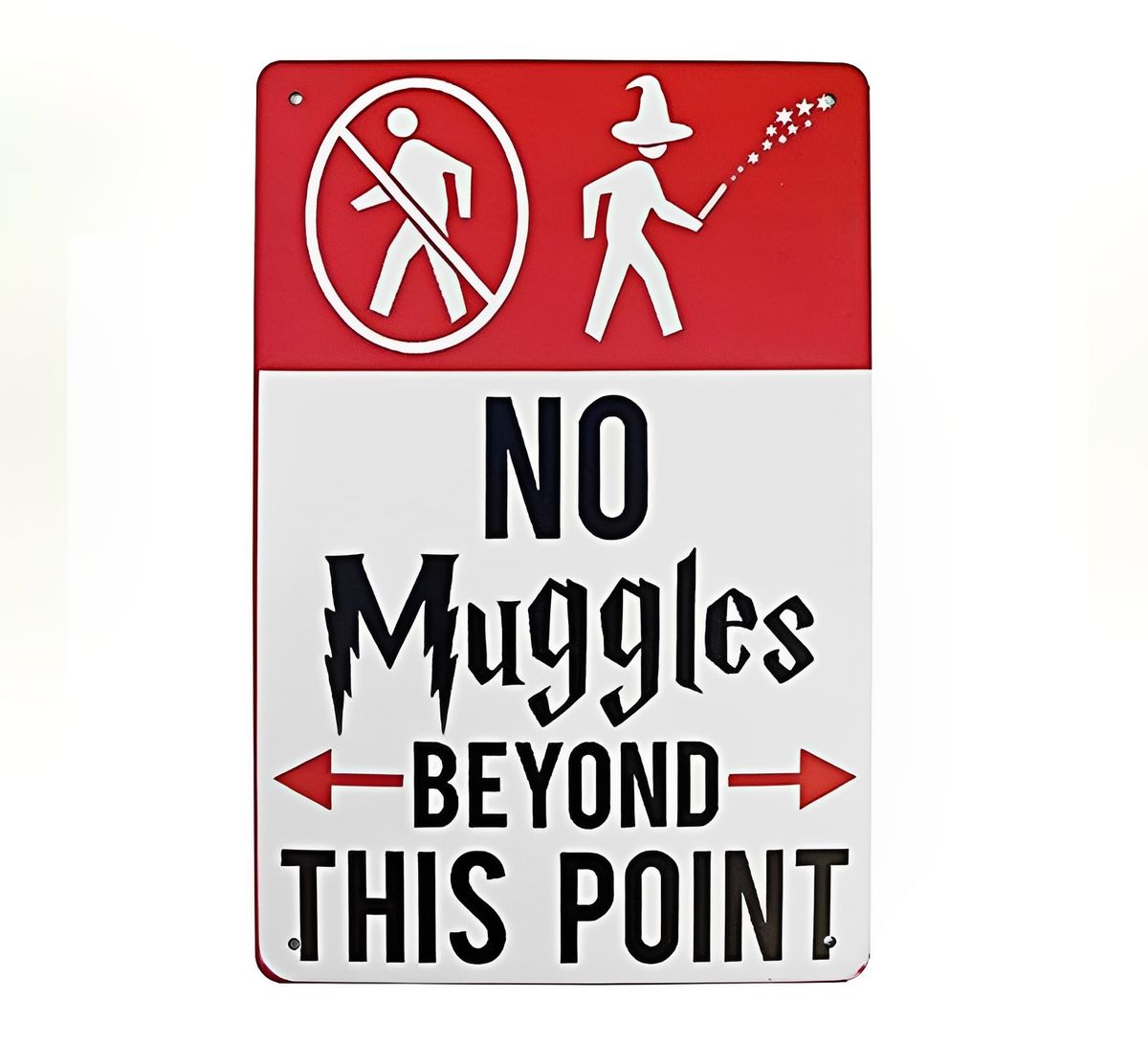 Harry Potter No Muggles Beyond This Point Vintage Style Metal Bar Sign 