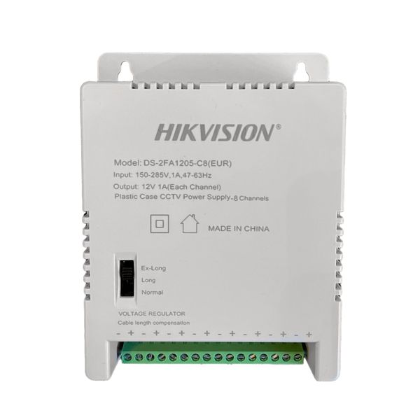 Hikvision 12 Volts 8 Channel CCTV Power Supply - DS-2FA1205-C8 (EUR)