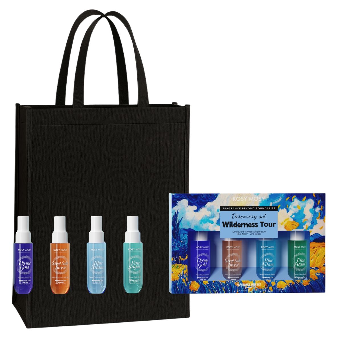 Kosy Mosy Wilderness Tour Women Body Mist Set | 4 x 40ml & Gift