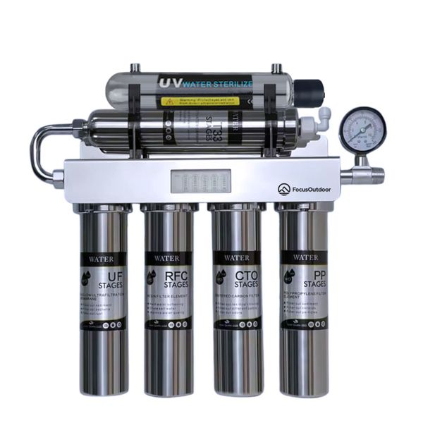FocusOutdoor 6-Stage Stainless Steel Ultrafiltration UV Water Filter System