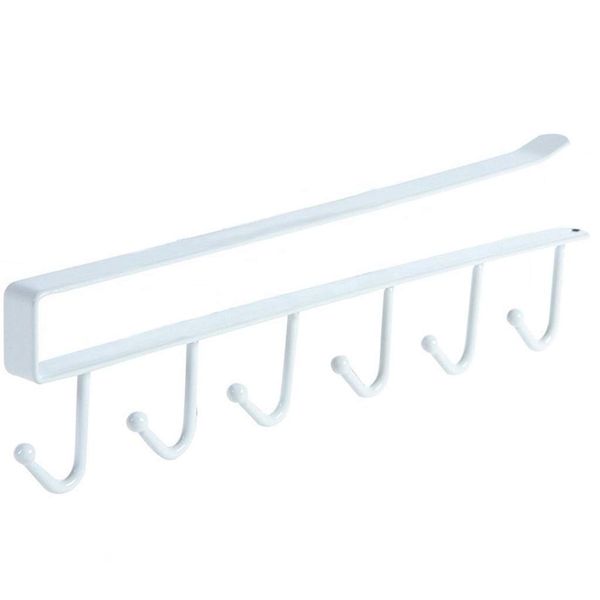 Tea Cup Mug Holder Under Shelf Cup Hanger 6 Hooks
