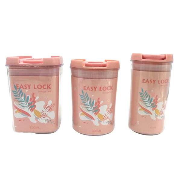 Japanese-Style Food Storage Container with Easy Lock Lid - Set of 2 - 450ml